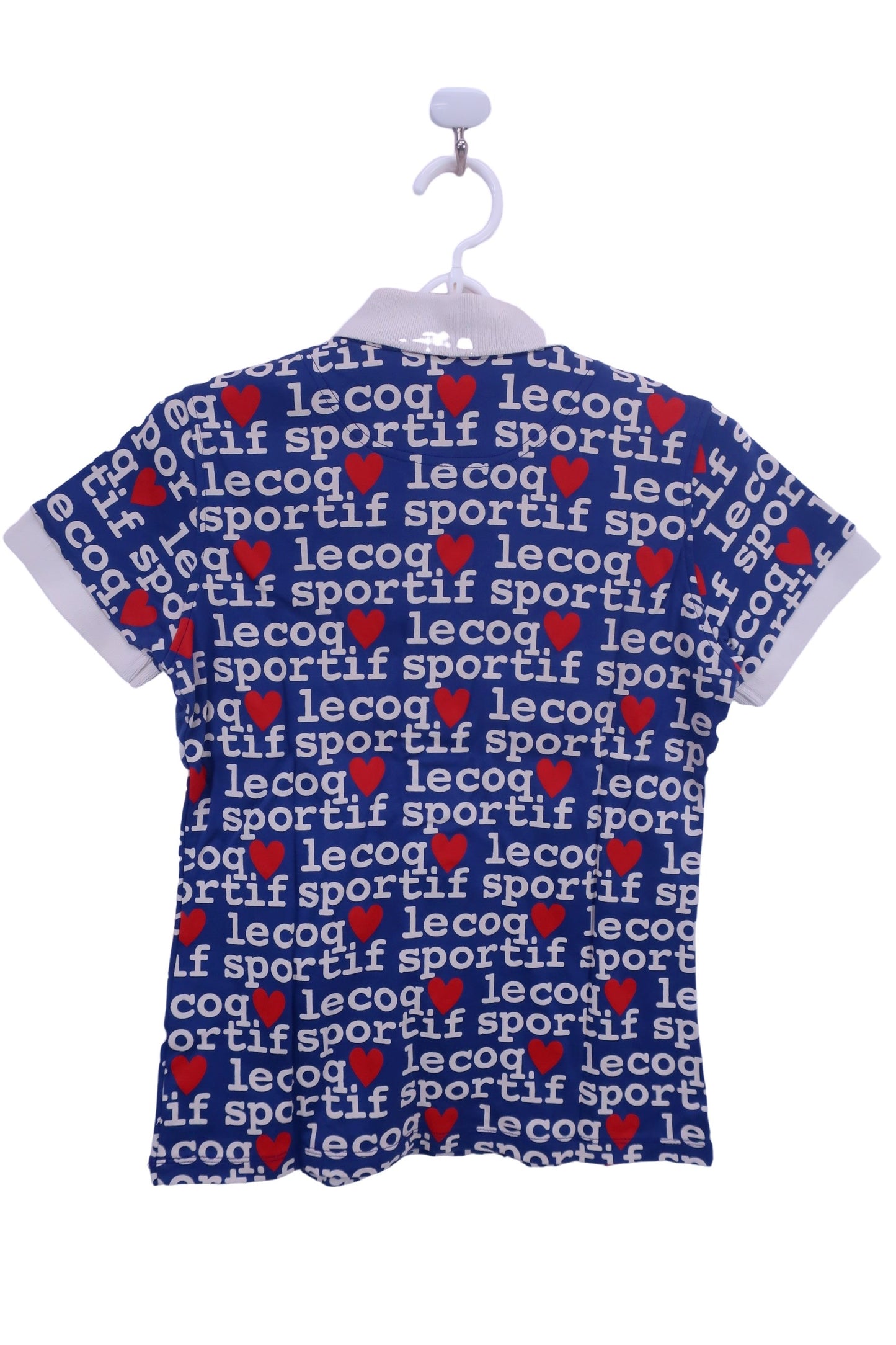 le coq sportif(ルコックスポルティフ) ポロシャツ 紫白文字柄 レディース M B-5