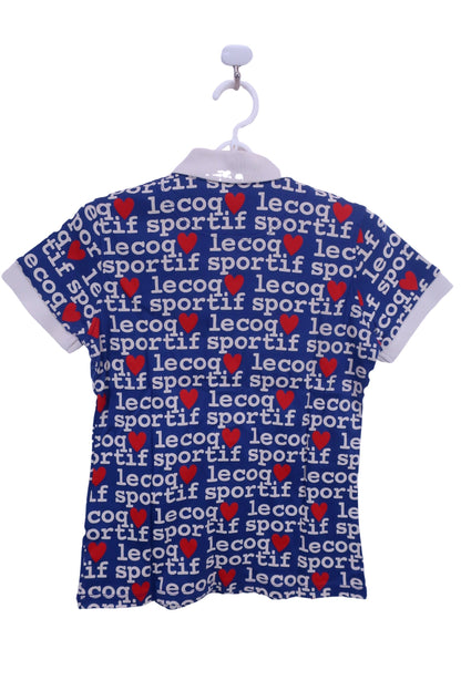 le coq sportif(ルコックスポルティフ) ポロシャツ 紫白文字柄 レディース M B-5