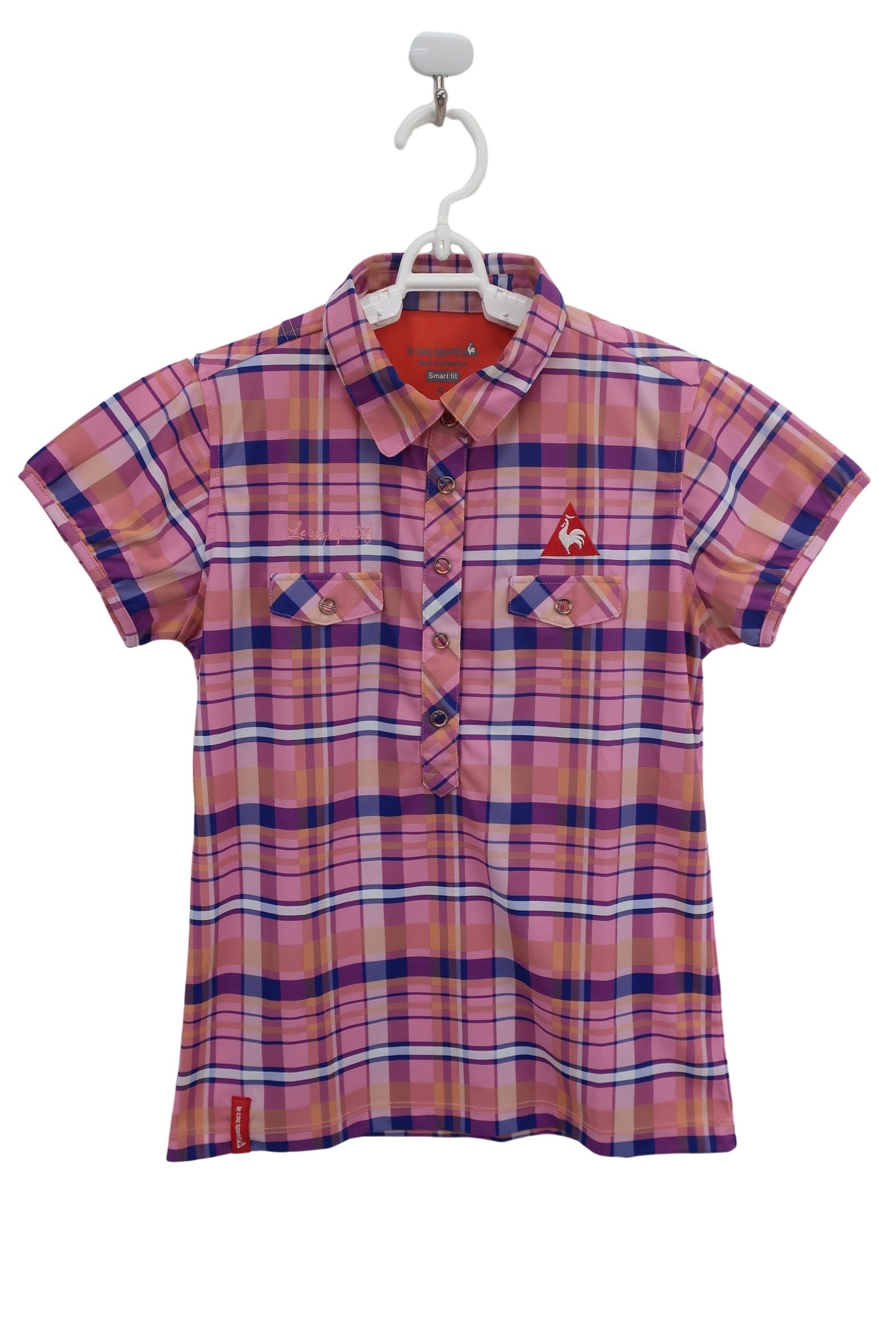 le coq sportif(ルコックスポルティフ) ポロシャツ ピンク系チェック レディース M A-1