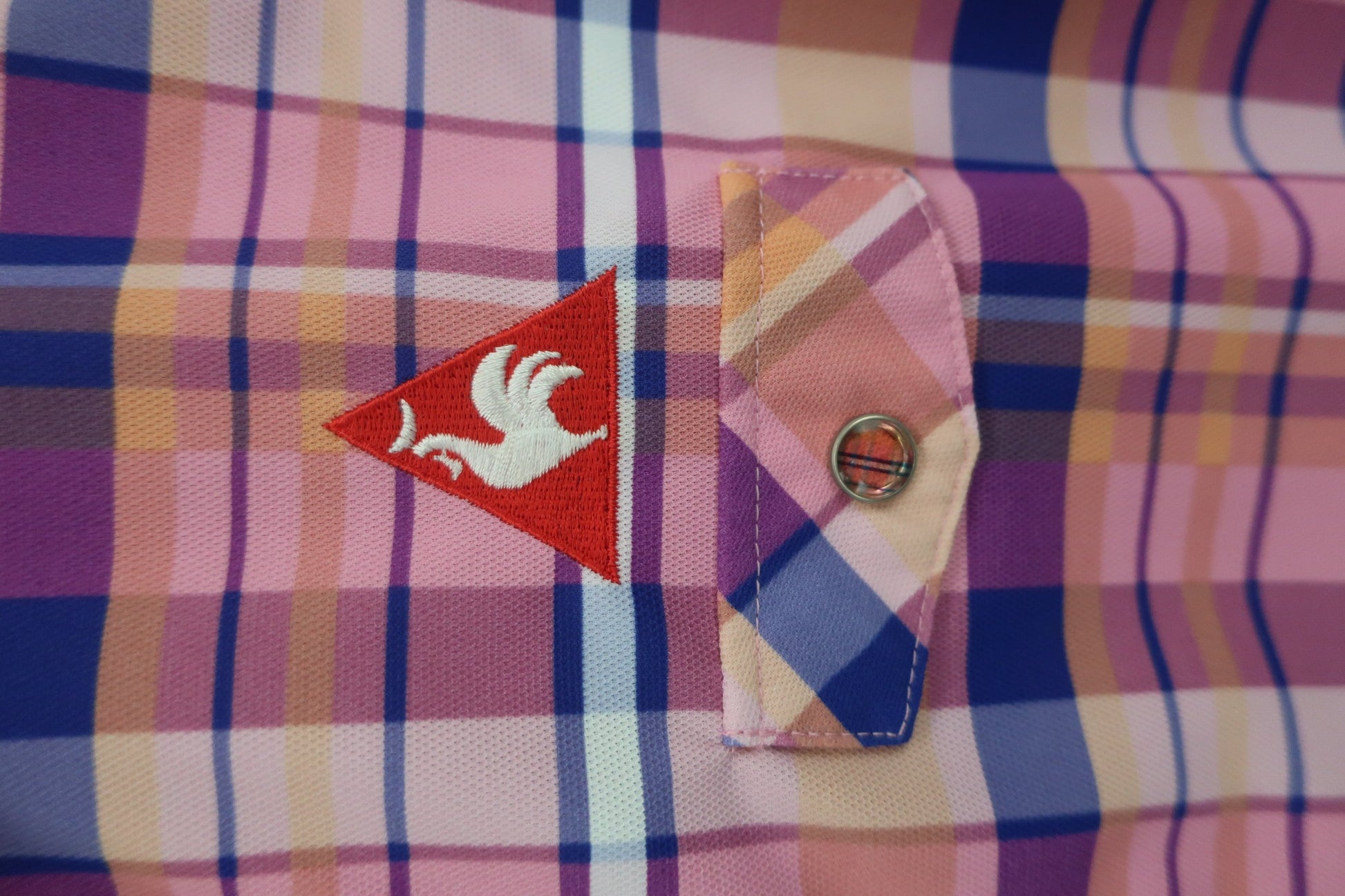 le coq sportif(ルコックスポルティフ) ポロシャツ ピンク系チェック レディース M A-2