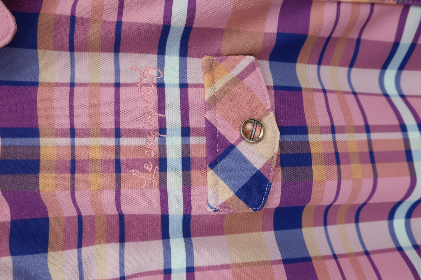 le coq sportif(ルコックスポルティフ) ポロシャツ ピンク系チェック レディース M A-4