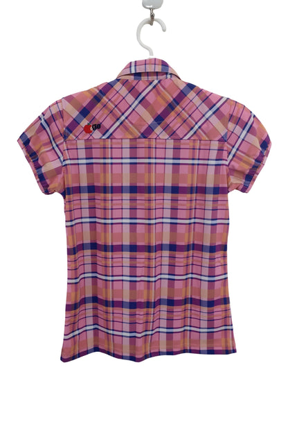 le coq sportif(ルコックスポルティフ) ポロシャツ ピンク系チェック レディース M A-6