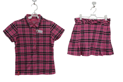 le coq sportif(ルコックスポルティフ) ポロシャツ&スカート セットアップ ピンクチェック レディース M / 9 A-1