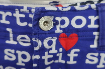 le coq sportif(ルコックスポルティフ) スカート(インナーパンツ付き) 青紫白文字柄 レディース 9 A-3