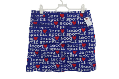 le coq sportif(ルコックスポルティフ) スカート(インナーパンツ付き) 青紫白文字柄 レディース 9 A-4