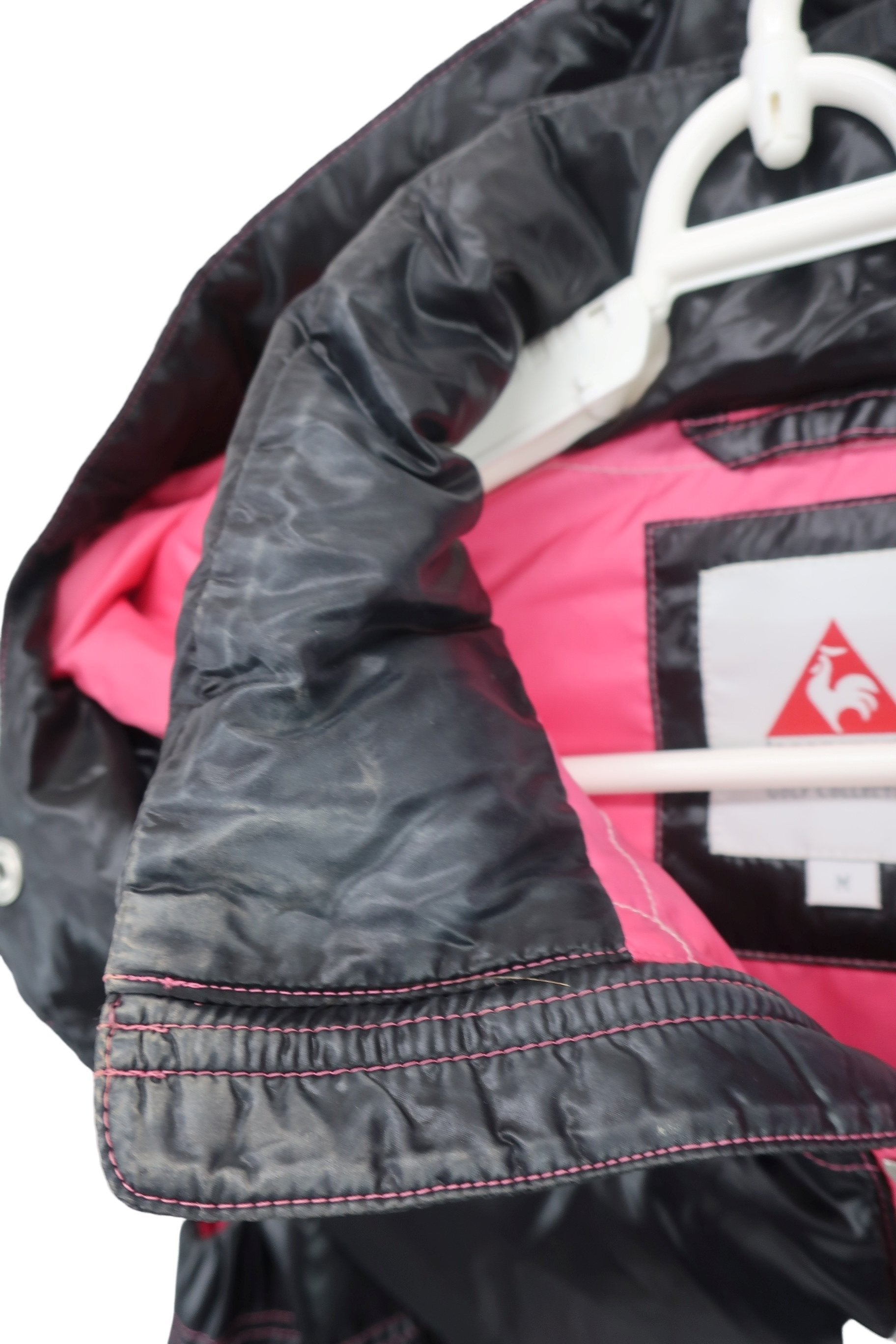 le coq sportif(ルコックスポルティフ) ダウンベスト 黒ピンク レディース M B-5