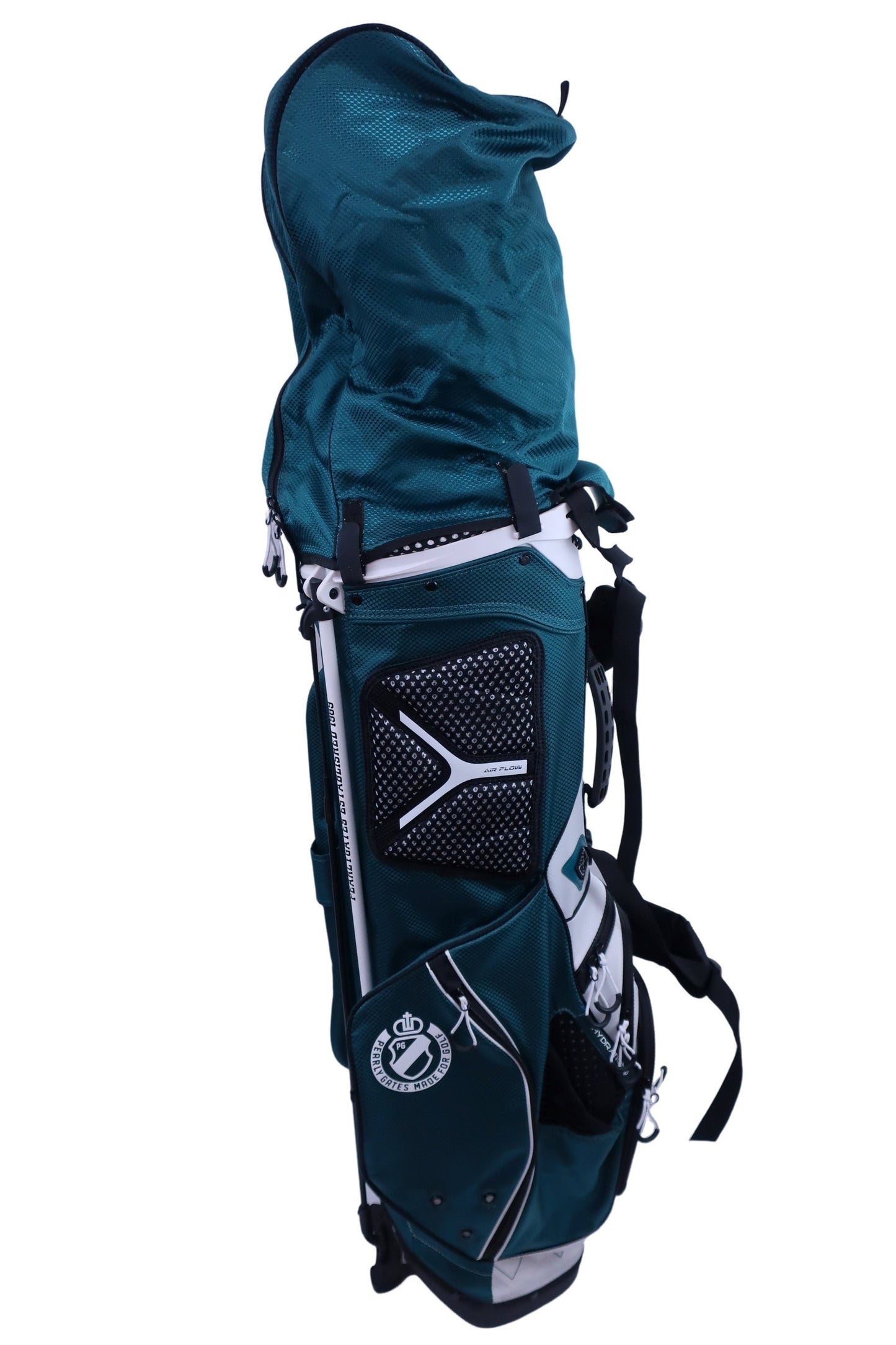 PEARLY GATES(パーリーゲイツ) スタンドキャディバッグ エメラルドグリーン×ホワイト 4分割 B-2