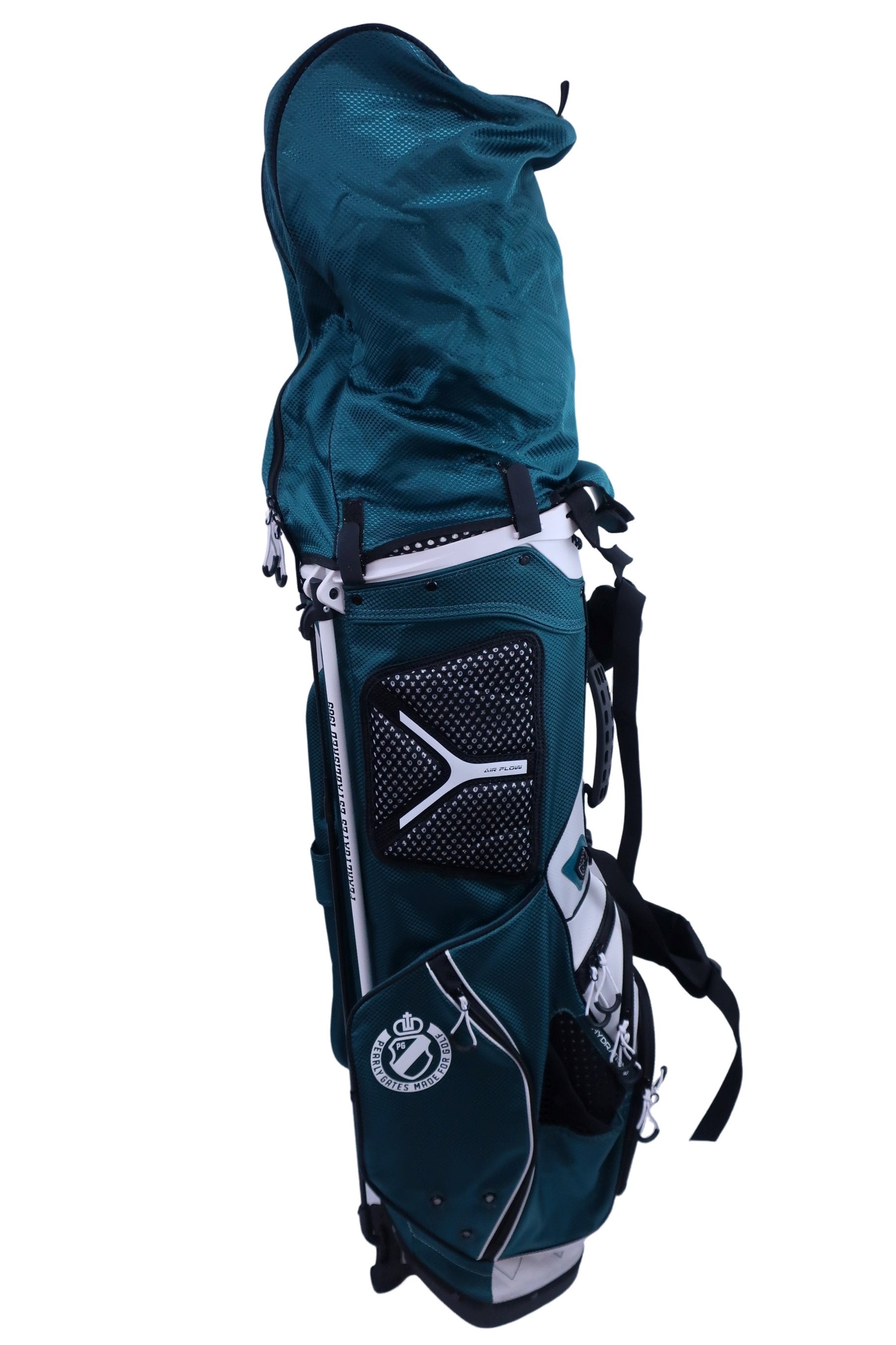 PEARLY GATES(パーリーゲイツ) スタンドキャディバッグ エメラルドグリーン×ホワイト 4分割 B-2