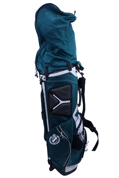 PEARLY GATES(パーリーゲイツ) スタンドキャディバッグ エメラルドグリーン×ホワイト 4分割 B-2