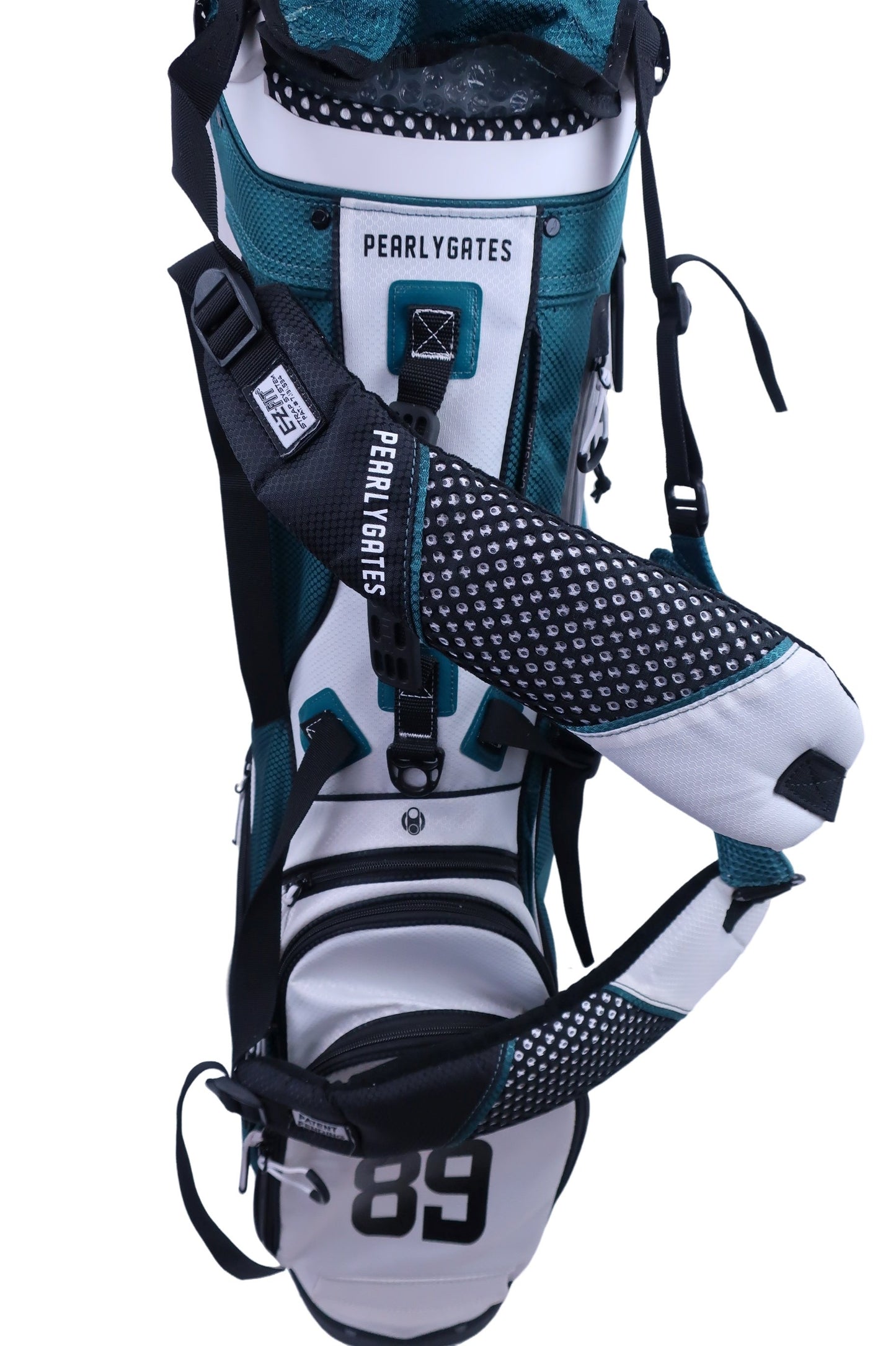 PEARLY GATES(パーリーゲイツ) スタンドキャディバッグ エメラルドグリーン×ホワイト 4分割 B-3