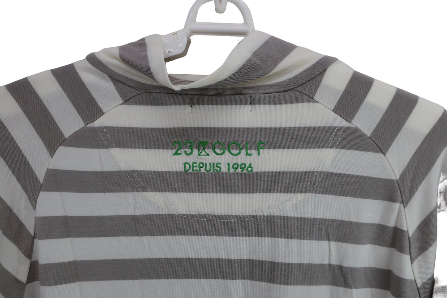 23区 GOLF(23区ゴルフ) ハイネックシャツ 白グレーボーダー メンズ L B-7