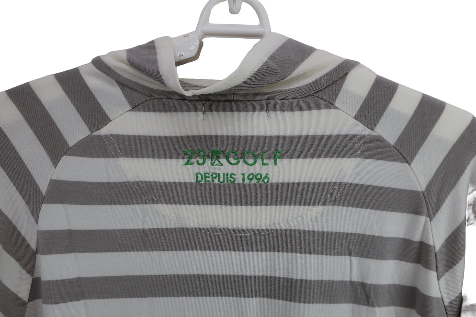 23区 GOLF(23区ゴルフ) ハイネックシャツ 白グレーボーダー メンズ L B-7