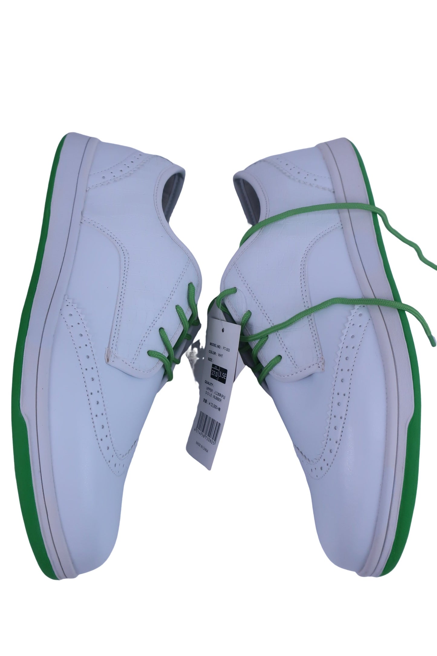 Foot Tech ゴルフシューズ 白黄緑 メンズ 27.0cm FT-303 N-6