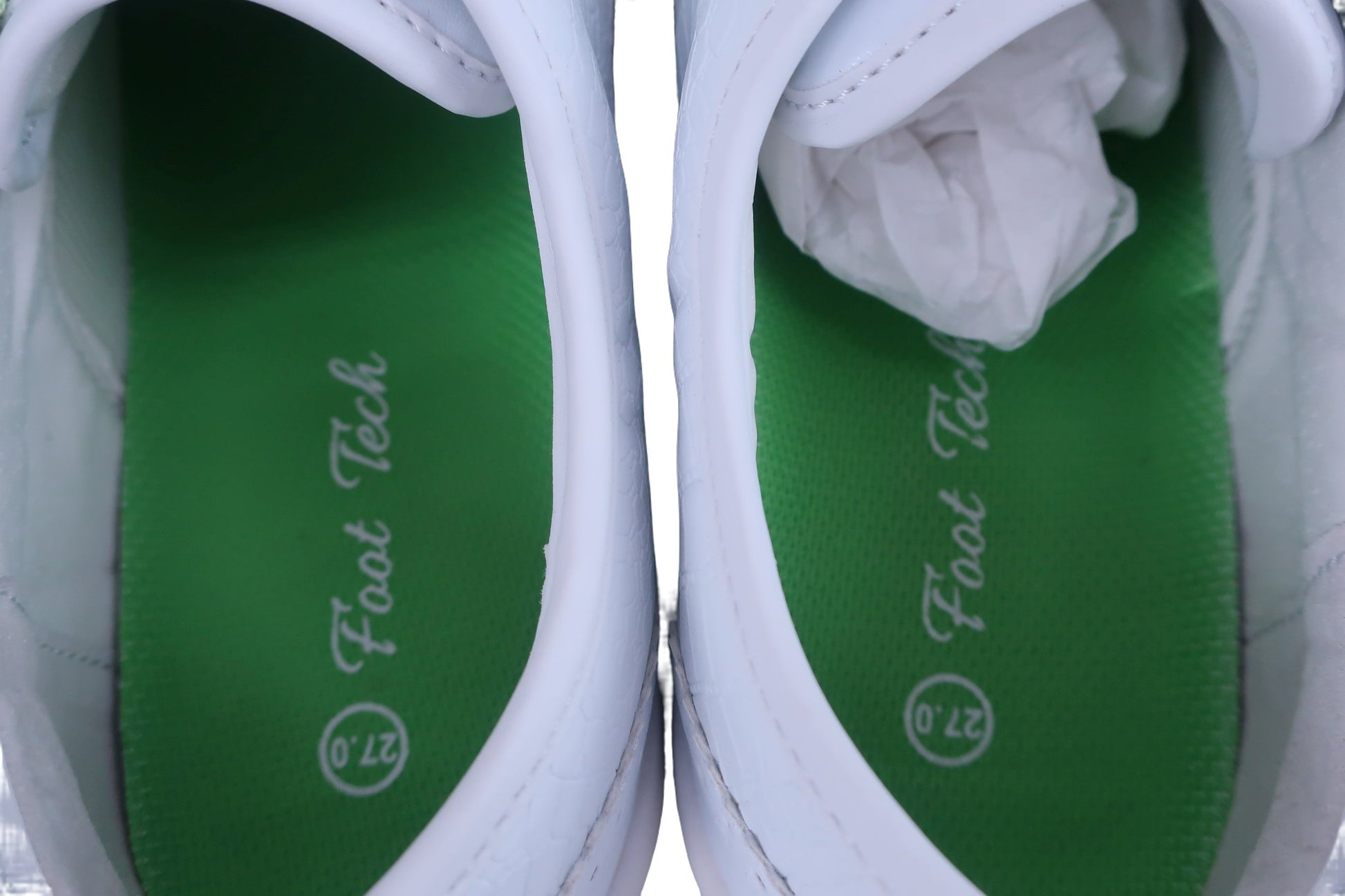 Foot Tech ゴルフシューズ 白黄緑 メンズ 27.0cm FT-303 N-8