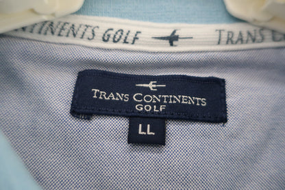 TRANS CONTINENTS(トランスコンチネンタル) ポロシャツ 水色カモフラ柄 メンズ LL N-3