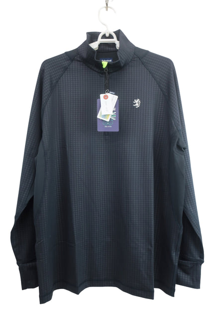 Admiral(アドミラル) 長袖ハーフジップシャツ 黒千鳥柄 メンズ LL ADMA968 N-1