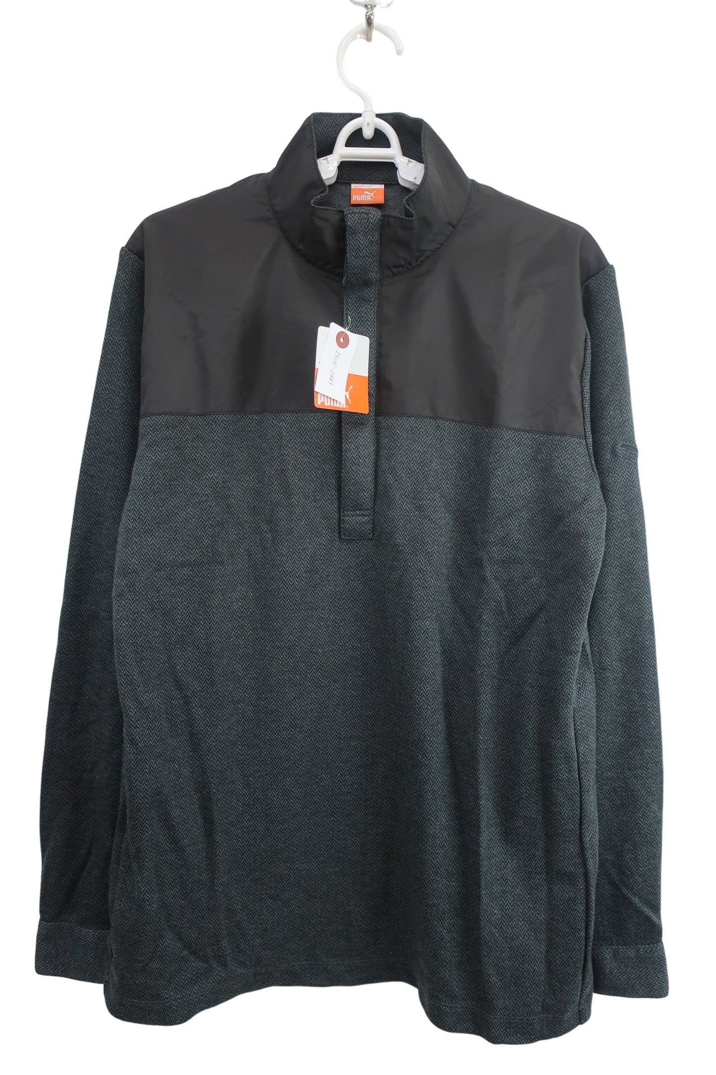 PUMA GOLF(プーマゴルフ) 長袖ハーフジップシャツ 黒グレー メンズ O N-1