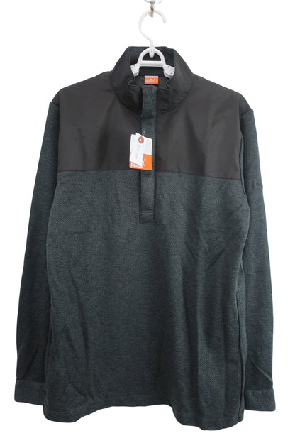 PUMA GOLF(プーマゴルフ) 長袖ハーフジップシャツ 黒グレー メンズ O N-1