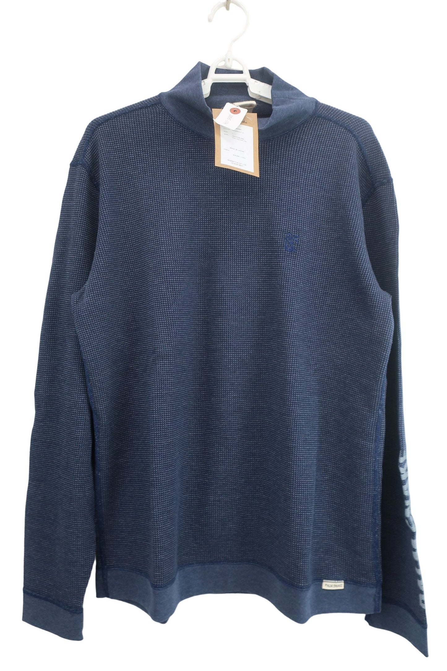 PALM SNAKE(パルムスネイク) モックネックシャツ ネイビー メンズ L N-1