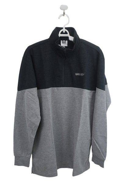 BAD BOY GOLF(バッドボーイ ゴルフ) 長袖ハーフジップシャツ 黒グレー メンズ O N-1