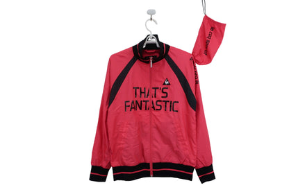 le coq sportif(ルコックスポルティフ) ナイロンジャケット ピンク黒 レディース M A-1