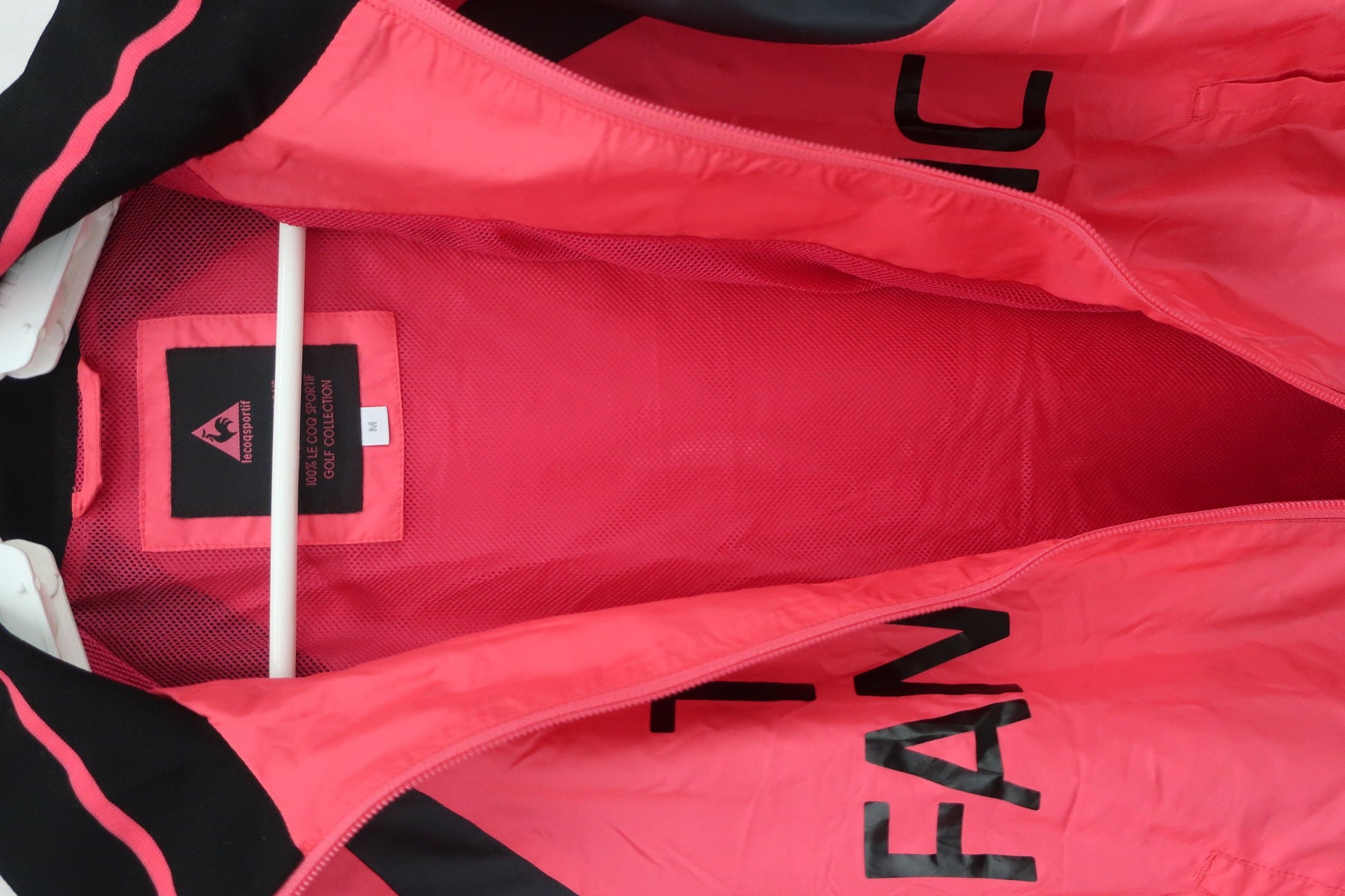 le coq sportif(ルコックスポルティフ) ナイロンジャケット ピンク黒 レディース M A-5