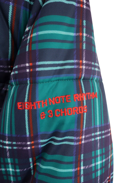 le coq sportif(ルコックスポルティフ) 中綿ダウンジャケット 緑ネイビーチェック レディース L QGWOJK07 A-3