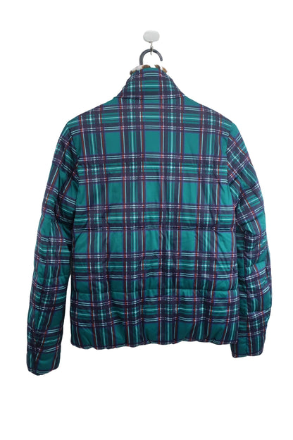 le coq sportif(ルコックスポルティフ) 中綿ダウンジャケット 緑ネイビーチェック レディース L QGWOJK07 A-6