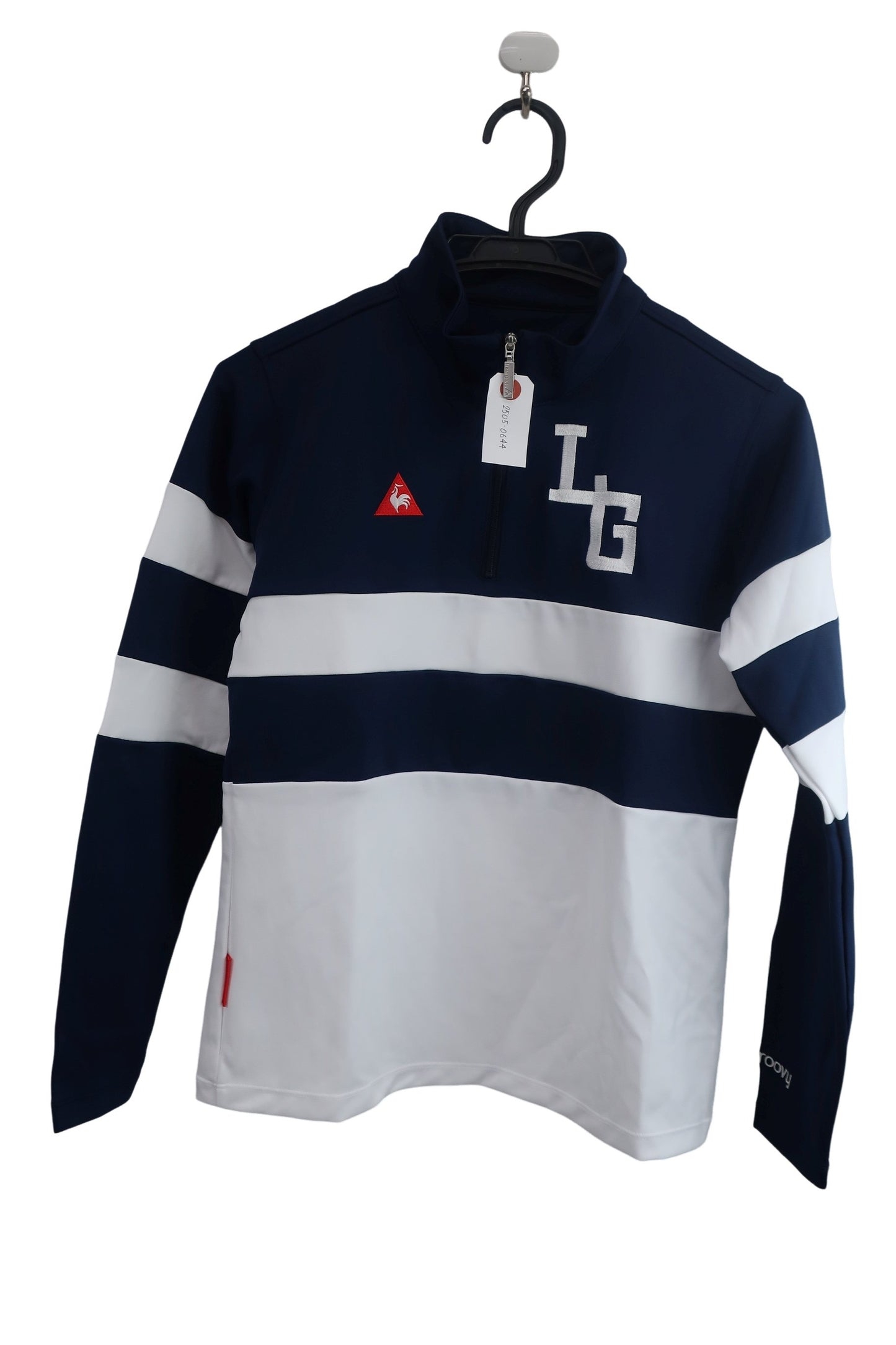 le coq sportif(ルコックスポルティフ) ハーフジップシャツ ネイビー白 レディース L QGWOJB00 A-1