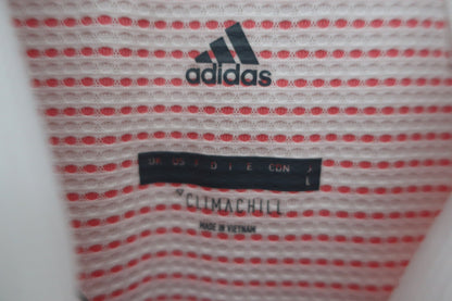 adidas(アディダス) 半袖ポロシャツ サーモンピンク白ボーダー レディース L DW6344938007 A-3