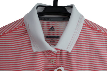 adidas(アディダス) 半袖ポロシャツ サーモンピンク白ボーダー レディース L DW6344938007 A-4