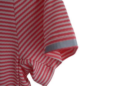 adidas(アディダス) 半袖ポロシャツ サーモンピンク白ボーダー レディース L DW6344938007 A-7