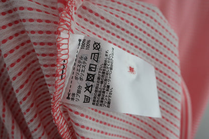 adidas(アディダス) 半袖ポロシャツ サーモンピンク白ボーダー レディース L DW6344938007 A-8