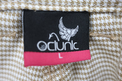 OCLUNK(クランク) パンツ ベージュ千鳥柄 レディース L A-4