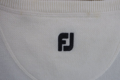 FOOTJOY(フットジョイ) ニットベスト 白水色アーガイル柄 レディース L A-6