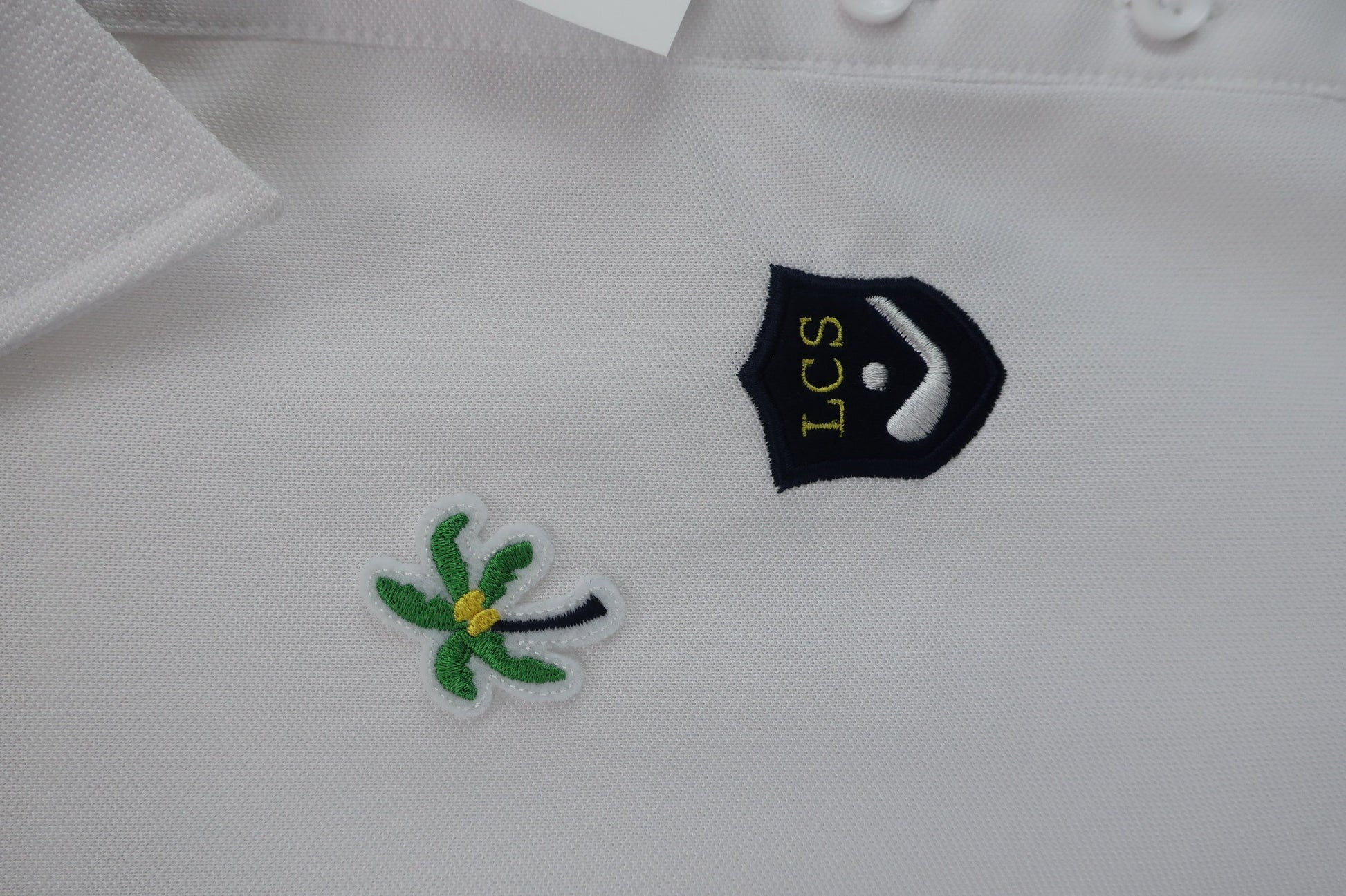 le coq sportif(ルコックスポルティフ) ワンピース 白ヤシの木柄 レディース L A-3