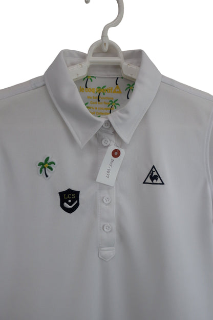 le coq sportif(ルコックスポルティフ) ワンピース 白ヤシの木柄 レディース L A-4