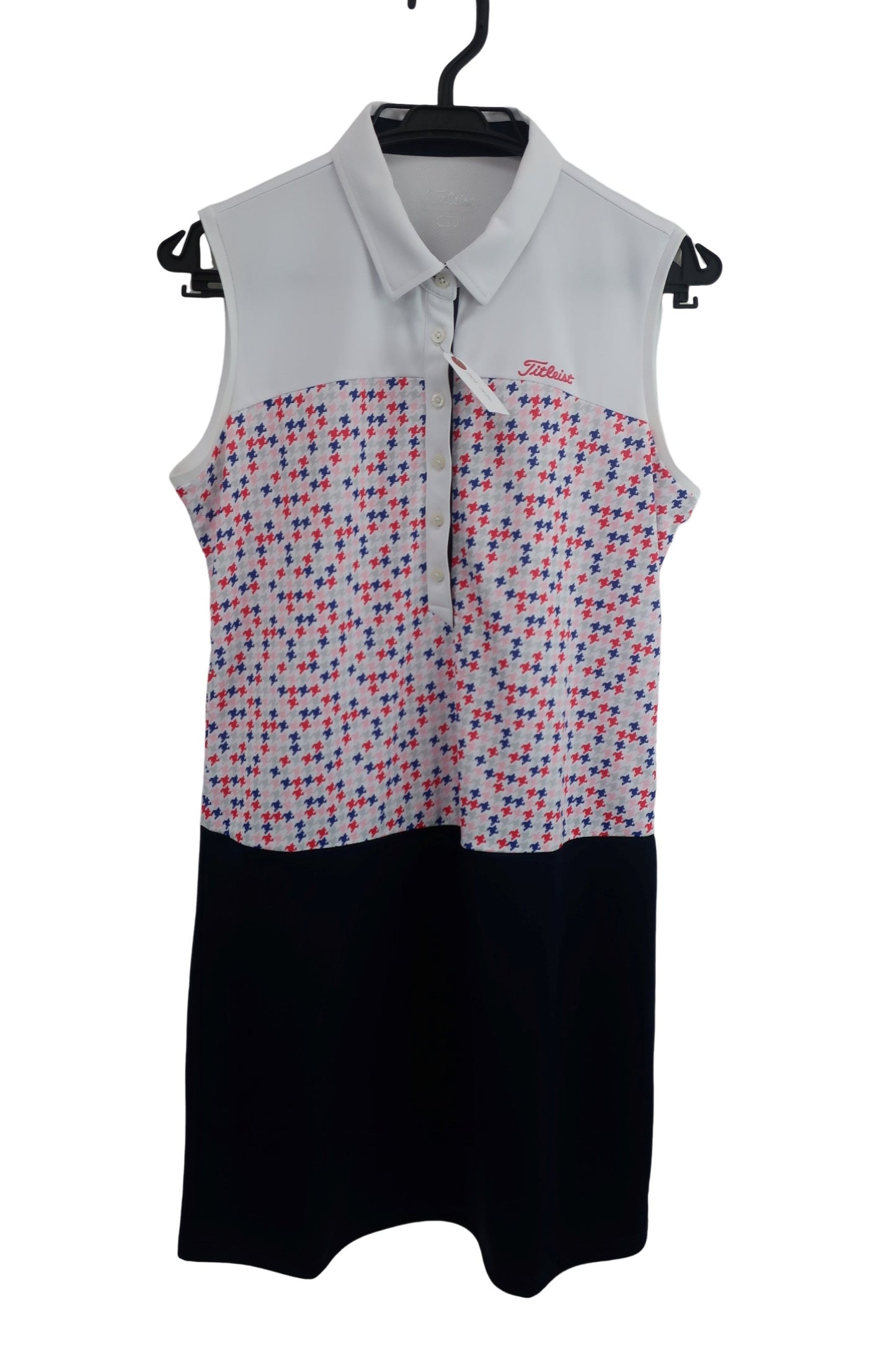 Titleist(タイトリスト) ノースリーブワンピース 白カラフル千鳥 レディース L A-1