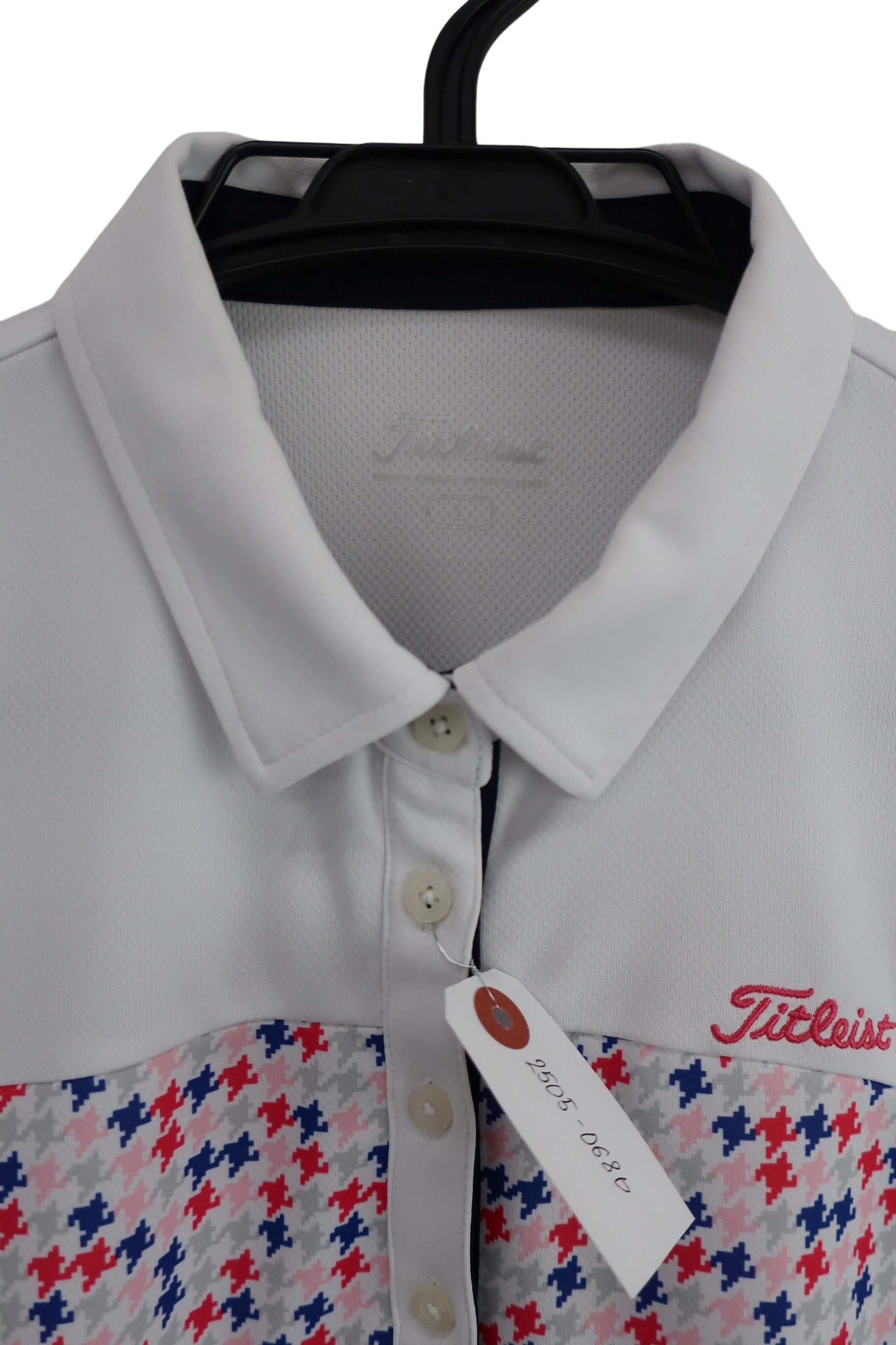 Titleist(タイトリスト) ノースリーブワンピース 白カラフル千鳥 レディース L A-3