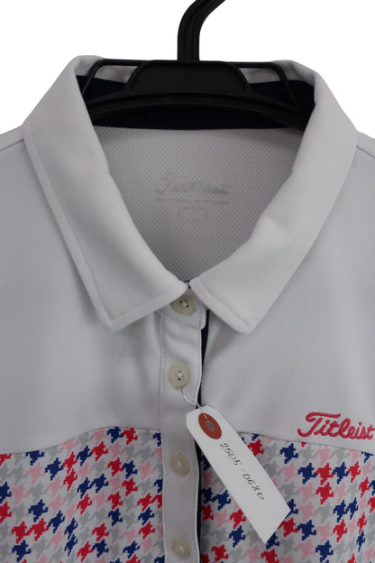 Titleist(タイトリスト) ノースリーブワンピース 白カラフル千鳥 レディース L A-3