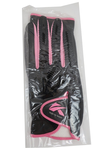 Kasco(キャスコ) ゴルフグローブ2点セット 黒 レディース L(21-22cm) N-4