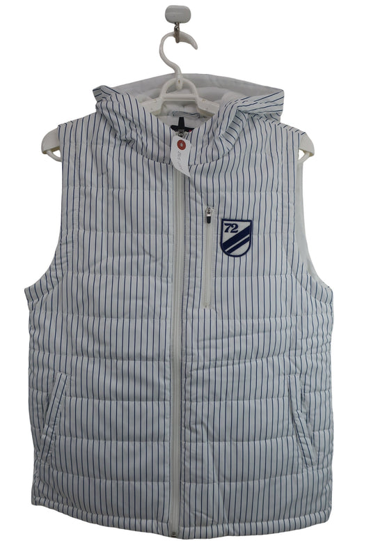 OPST(オプスト) ダウンベスト 白青ストライプ レディース L OP220403H04 A-1