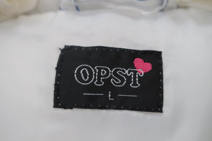 OPST(オプスト) ダウンベスト 白青ストライプ レディース L OP220403H04 A-2