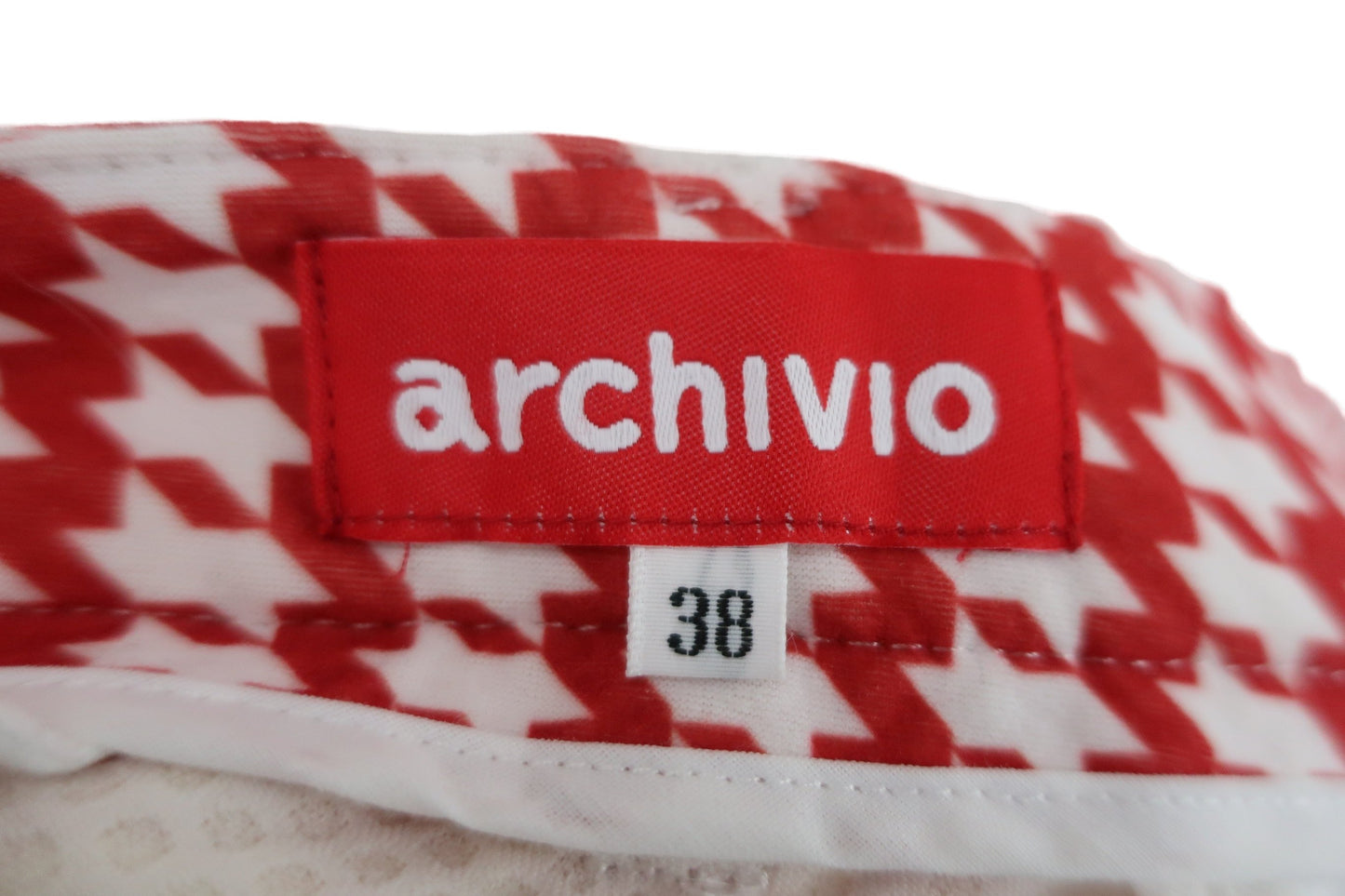 archivio(アルチビオ) スカート 赤白千鳥格子 レディース 38 A116809 N-7