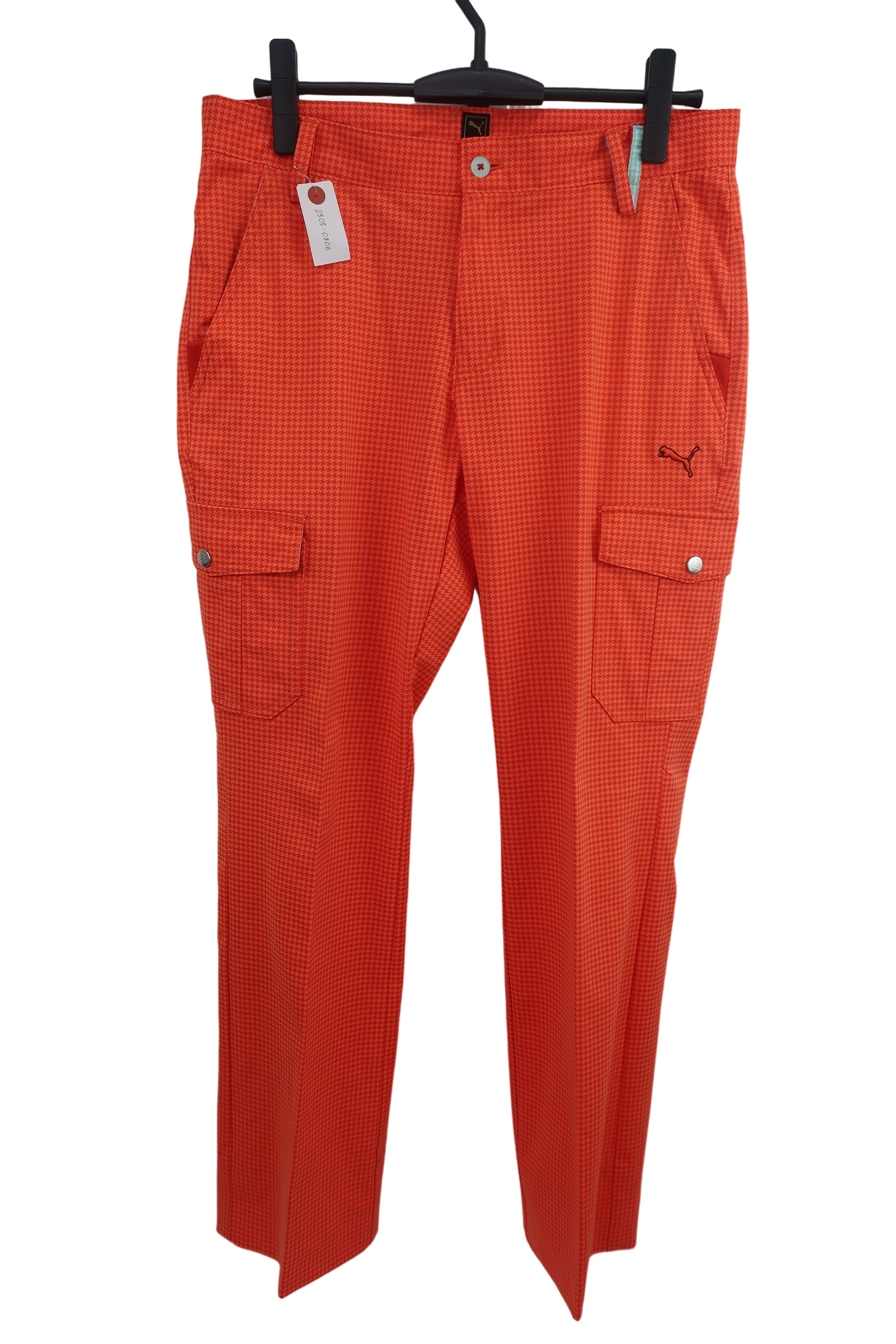 PUMA GOLF(プーマゴルフ) パンツ オレンジ赤千鳥格子 メンズ 82 901255 B-1