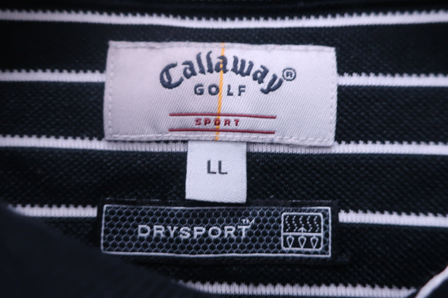 Callaway(キャロウェイ) 半袖ポロシャツ 黒白ボーダー メンズ LL 241-151513 B-3