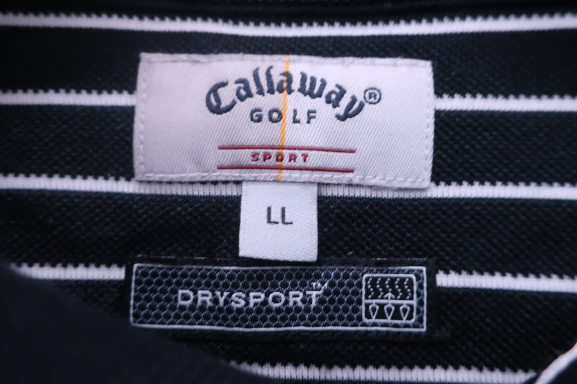 Callaway(キャロウェイ) 半袖ポロシャツ 黒白ボーダー メンズ LL 241-151513 B-3