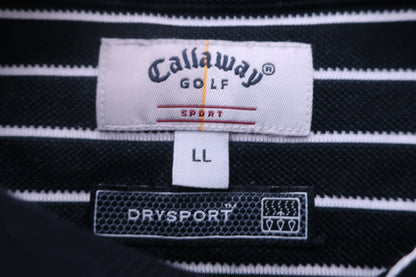 Callaway(キャロウェイ) 半袖ポロシャツ 黒白ボーダー メンズ LL 241-151513 B-3