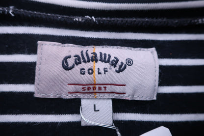 Callaway(キャロウェイ) 長袖モックネックシャツ 黒白ボーダー メンズ L 241-952556 B-4