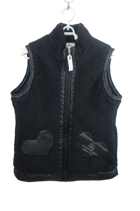 courreges(クレージュ) ボアベスト 黒 レディース 38 B-1